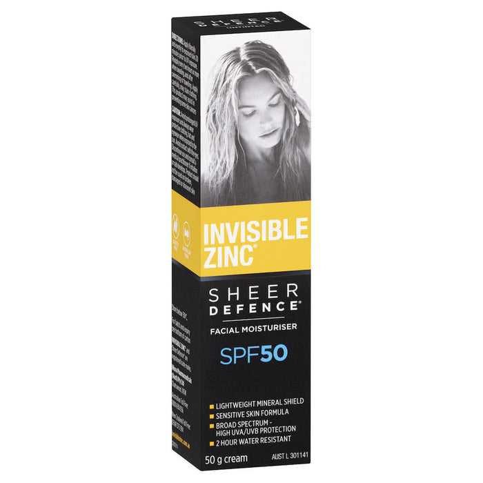 Invisible Zinc Sheer Defence Moisturiser SPF50 50g