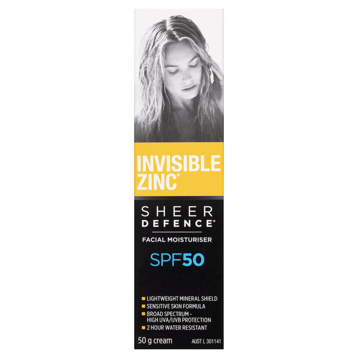 Invisible Zinc Sheer Defence Moisturiser SPF50 50g