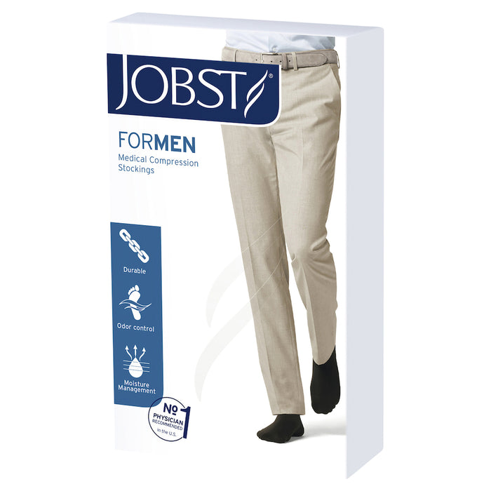 Jobst 男士休闲及膝大号黑色 15-20mmHg