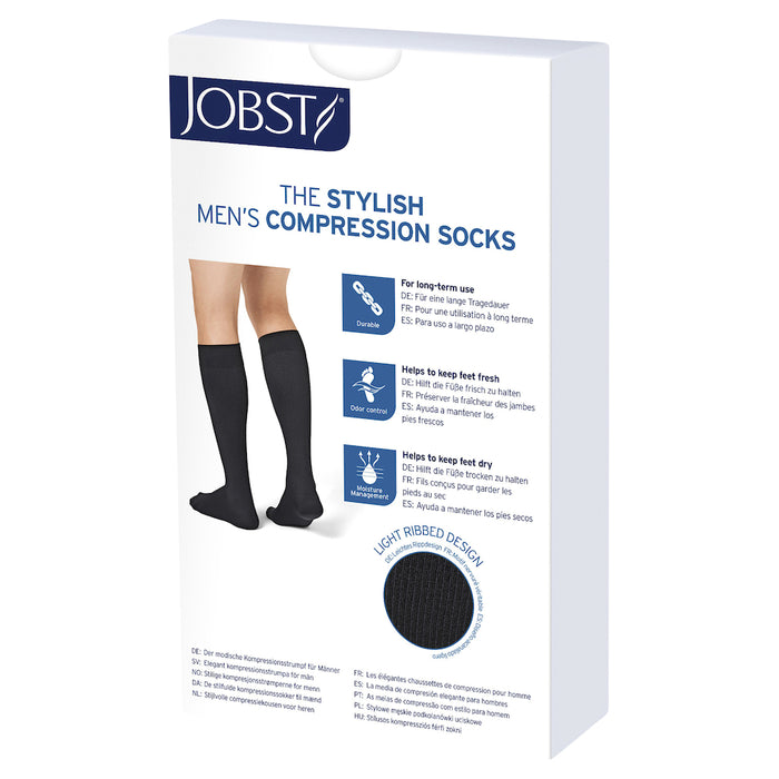 Jobst For Men Casual Knee High Large Black 15-20mmHg