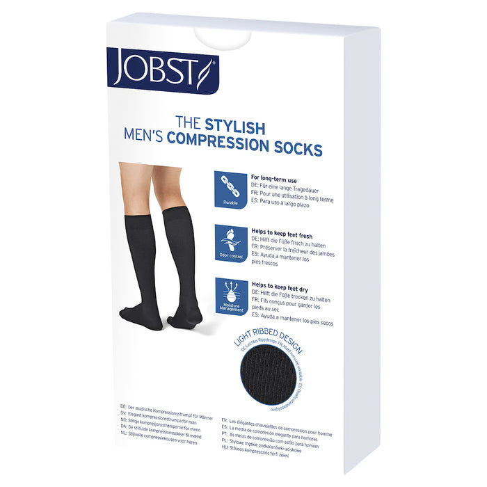 Jobst For Men Casual Knee High Medium Black 20-30mmHg