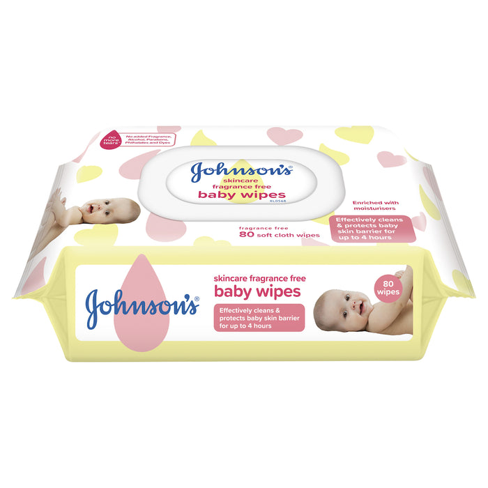 Johnson's Baby Wipes Skincare Fragrance Free Refill 80