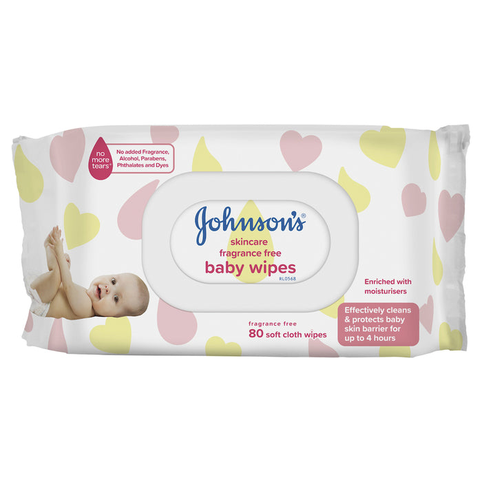 Johnson's Baby Wipes Skincare Fragrance Free Refill 80