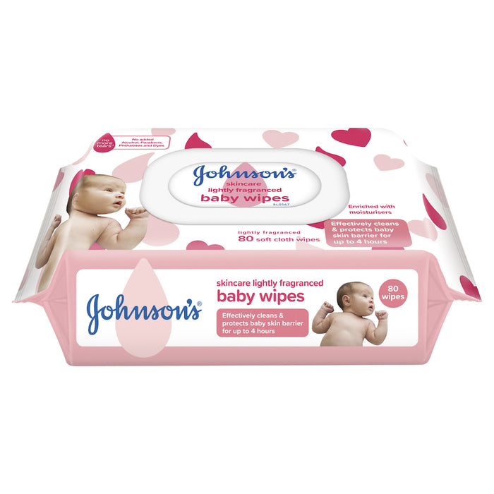 Johnson's Baby Wipes Skincare Lightly Scented 80