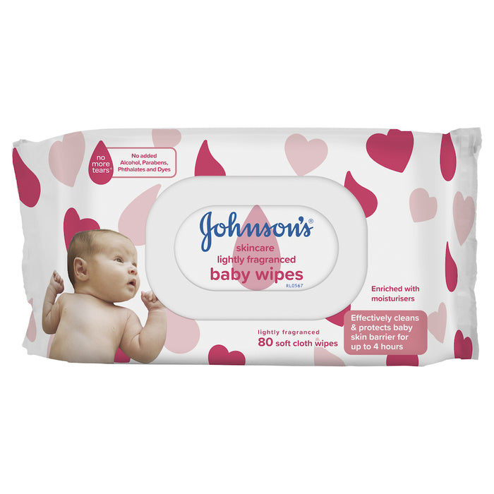 Johnson's Baby Wipes Skincare Lightly Scented 80