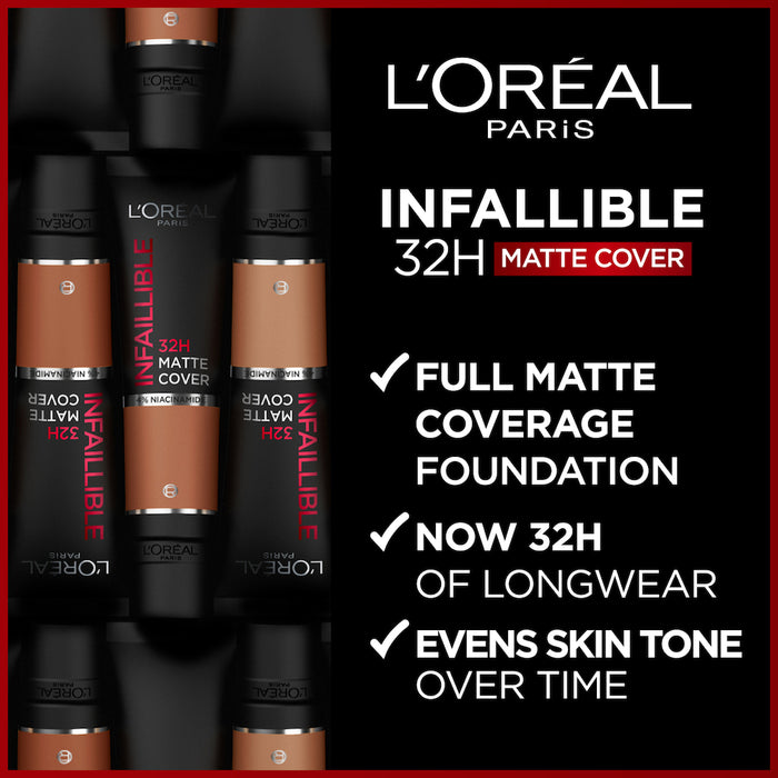 L'Oréal Paris Infallible 32Hr Matte Cover Liquid Foundation With 4% Niacinamide 110 Rose Vanilla