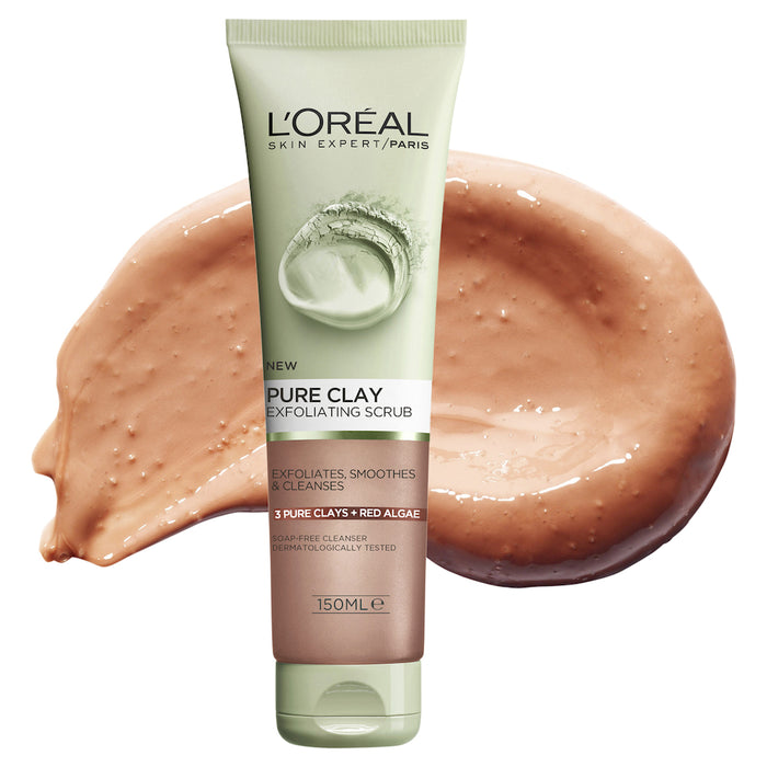 L'Oreal Pure Clay Foam Exfoliating  Scrub 150ml