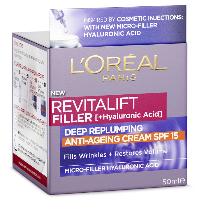 L'Oreal Revitalift Filler + Hyaluronic Acid Deep Replumping Anti-Aging Cream SPF 15 50mL