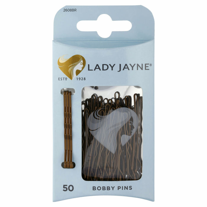 Lady Jayne Bobby Pins Brown 4.5 cmPk50