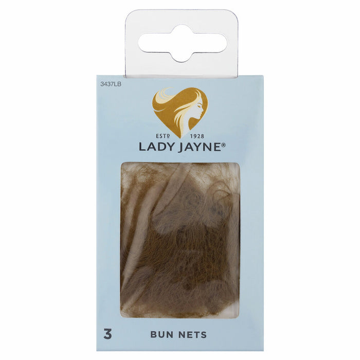 Lady Jayne Bun Nets Light Brown Pk3