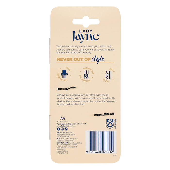 Lady Jayne Pocket Comb Pk2