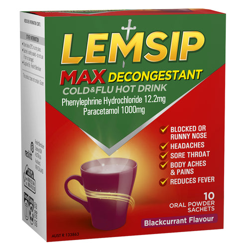 Lemsip Sachets Max Blackcurrant PE 10