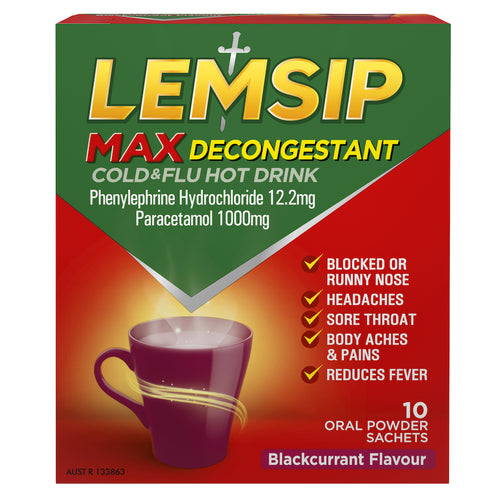 Lemsip Sachets Max Blackcurrant PE 10