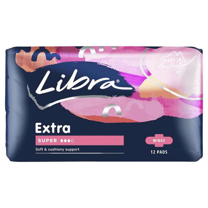 Libra Extra Pads With Wings Super 12 Pack