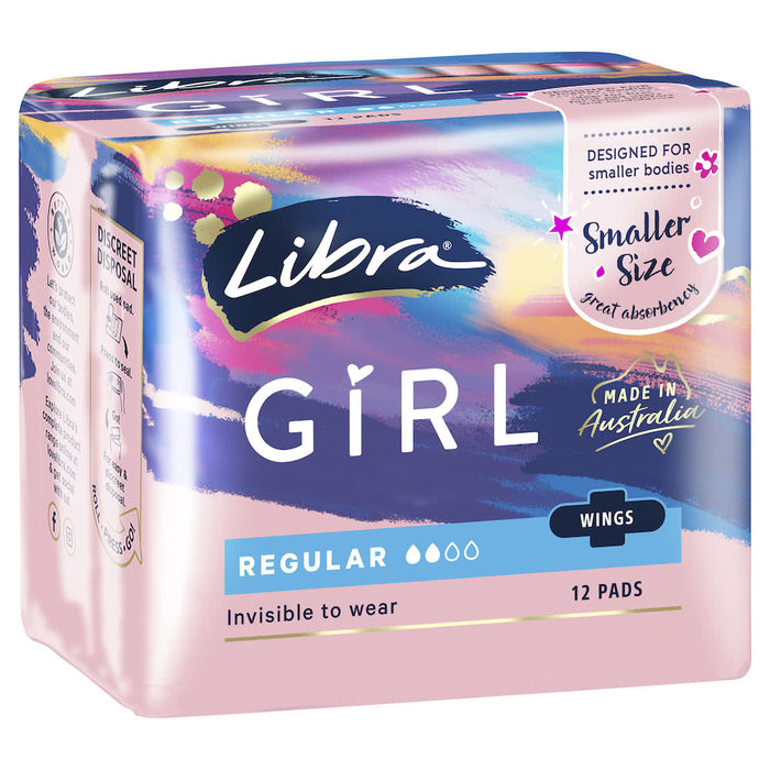 Libra Girl Pads Regular with Wings 12 Pack