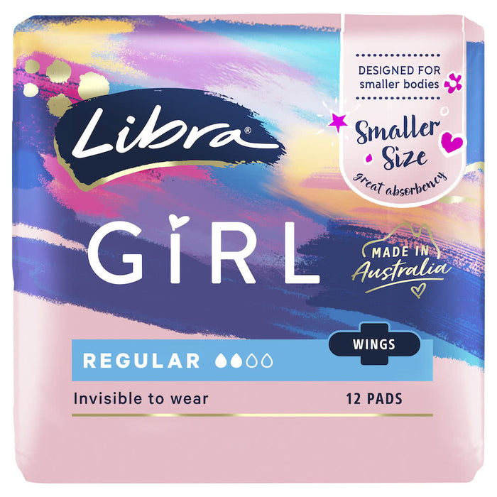 Libra Girl Pads Regular with Wings 12 Pack