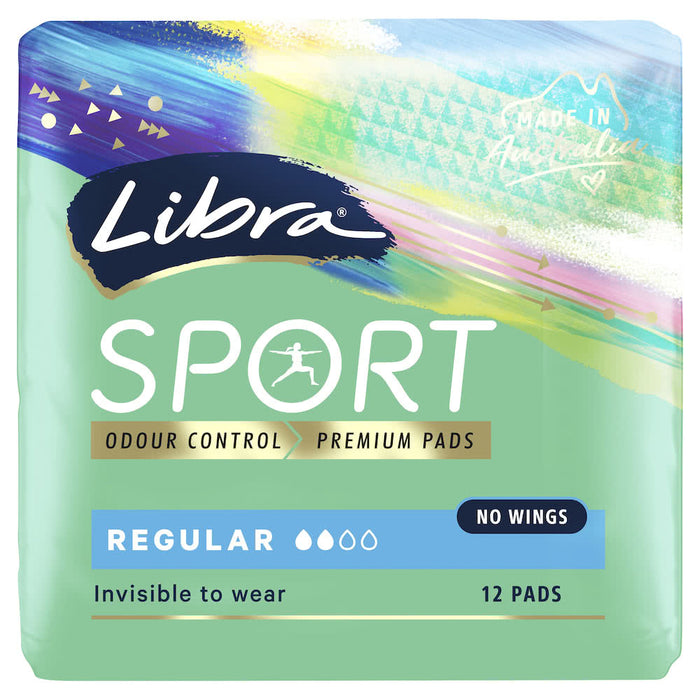 Libra Invisble Sport Pads Regular No Wing 12 Pack