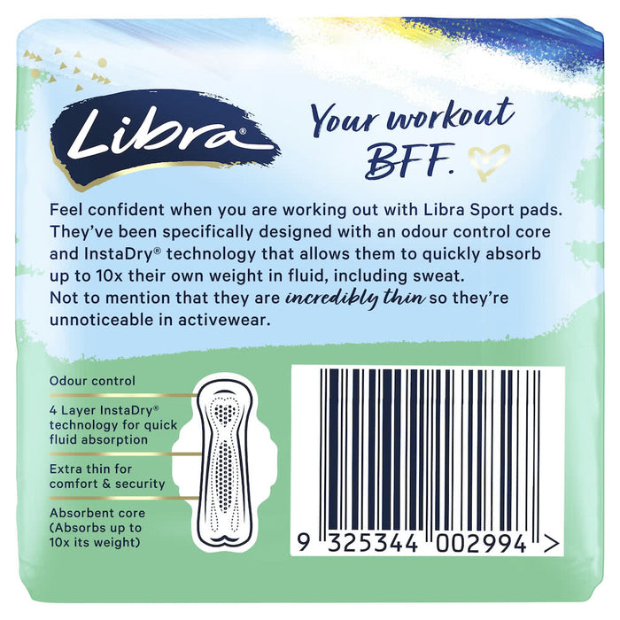 Libra Invisible Sport Pads Regular with Wings 12 Pack