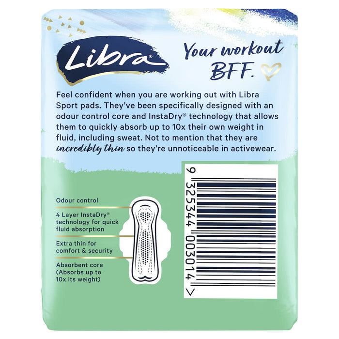 Libra Invisible Sport Pads Super with Wings 10 Pack