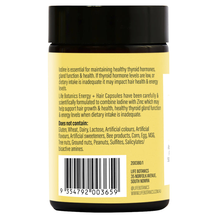 Life Botanics Energy and Hair 60 Vegetarian Hard Capsules