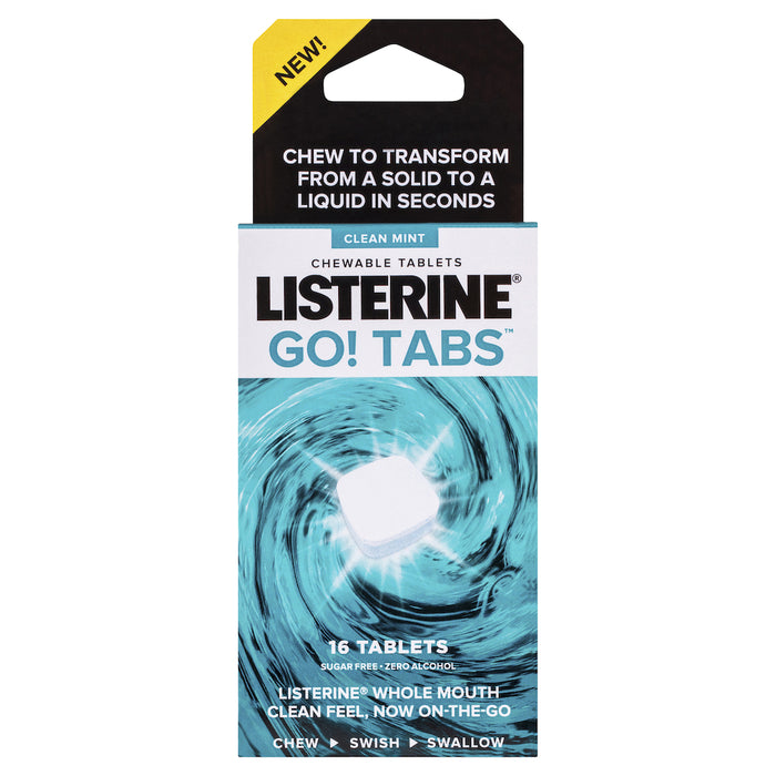 Listerine Go! Clean Mint Chewable Tablets 16