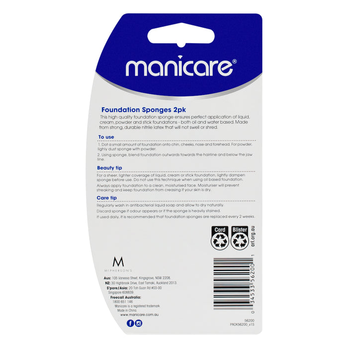 Manicare Foundation Sponge Compact Latex 2 Pack