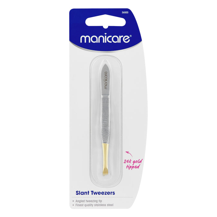 Manicare Slant Tweezers Gold Tipped