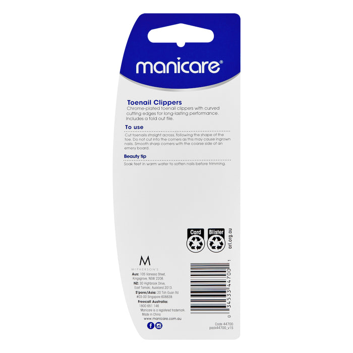 Manicare Toe Nail Clippers With Nail File