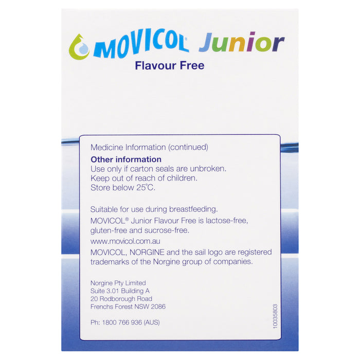 Movicol Sachets Junior Flavour Free 30