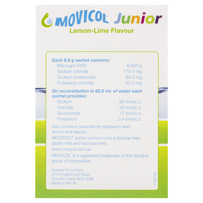 Movicol Sachets Junior Lemon-Lime 30