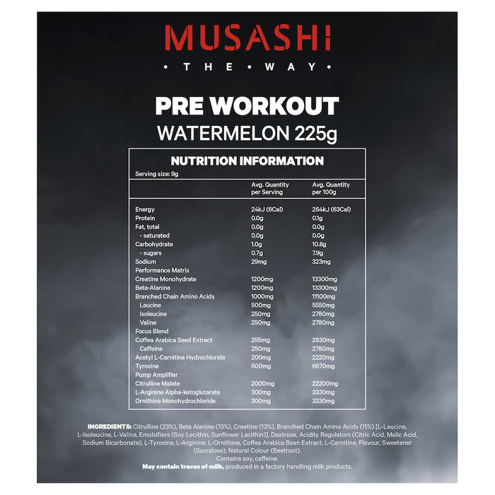 Musashi Pre Workout Amino Acid Watermelon 225g