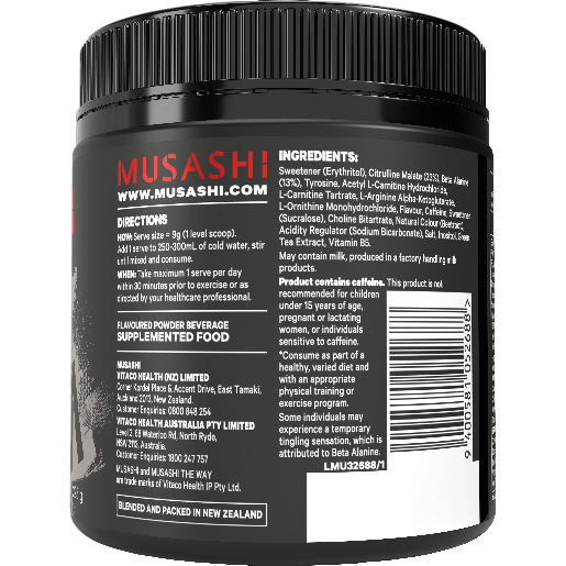Musashi Pre Workout Shred Watermelon 225G