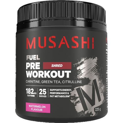 Musashi Pre Workout Shred Watermelon 225G