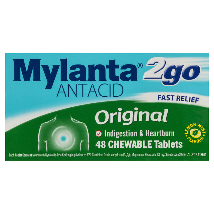 Mylanta 2 Go Original Tablets 48