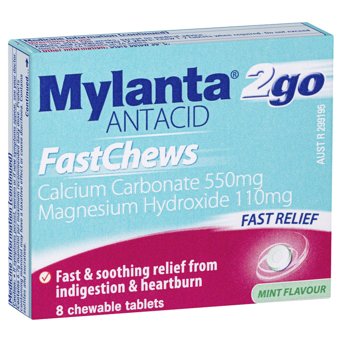 Mylanta Fast Chews 8 Tablets