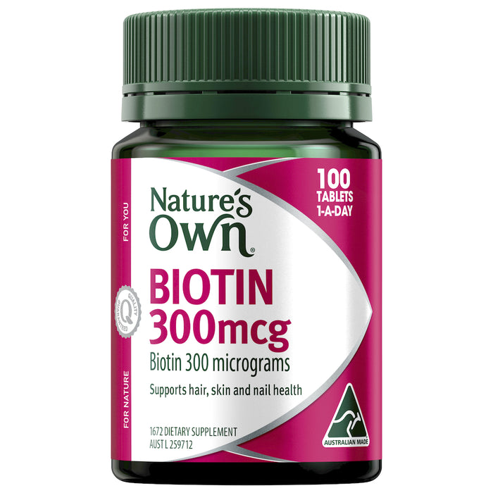 Nature's Own Biotin 300mcg 100 Tablets