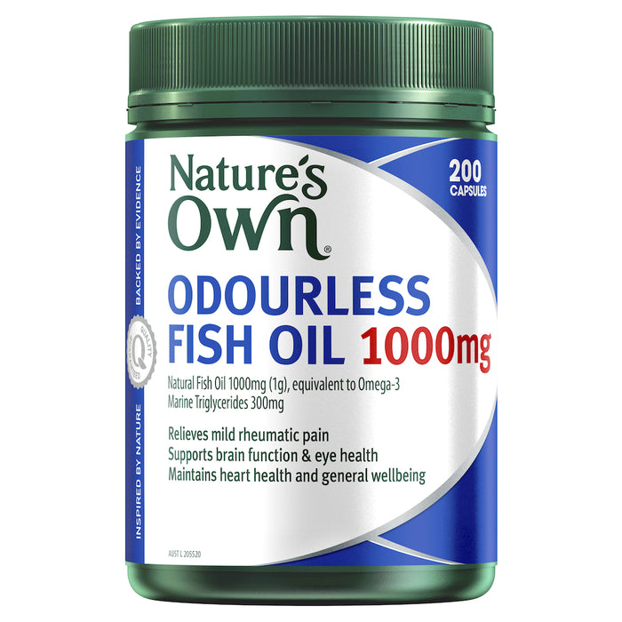 Nature's Own Odourless Fish Oil 1000mg 200  Capsules