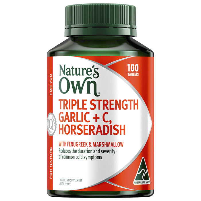 Nature's Own Triple Strength Garlic + C, Horseradish 100 Tablets