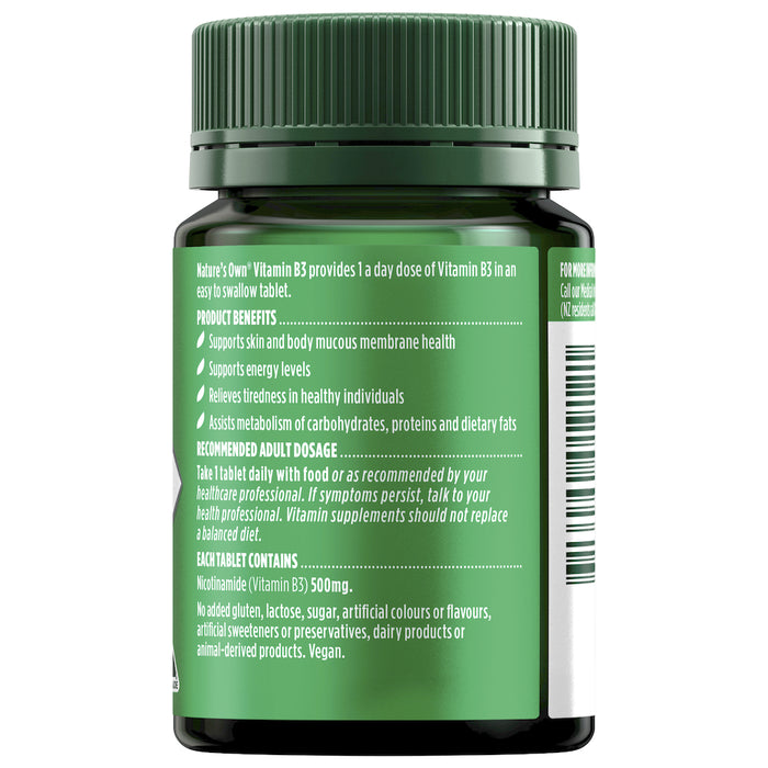 Nature's Own Vitamin B3 500mg 60 Tablets