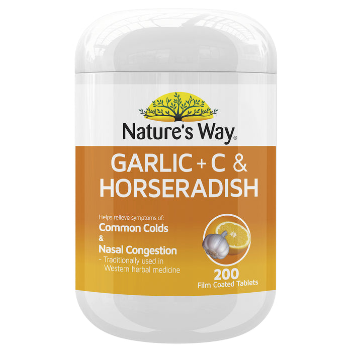 Nature's Way Garlic, Vitamin C & Horseradish 200 Tablets