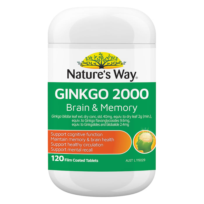 Nature's Way High Strength Ginkgo 2000mg 100+20 Tablets