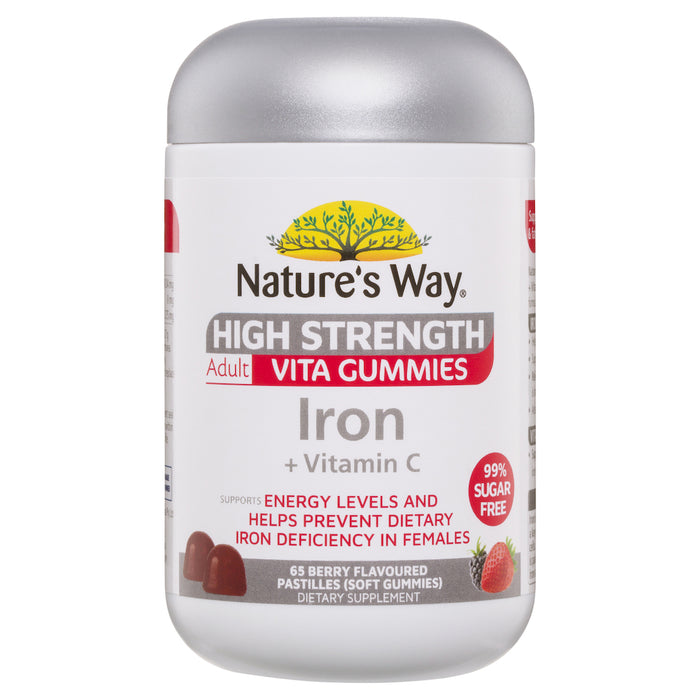 Nature's Way Iron High Strength Sugar Free 65 Gummies