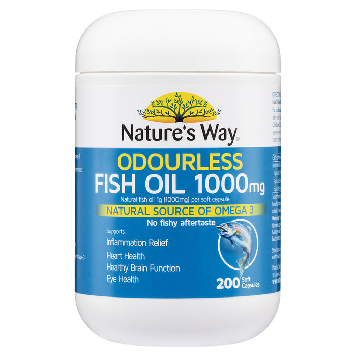 Nature's Way Odourless Fish Oil 1000mg 200 Capsules