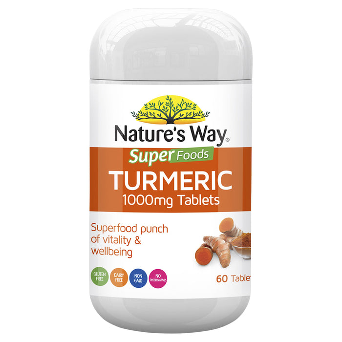 Nature's Way Super Foods Organic Turmeric 1000mg 60 Tablets