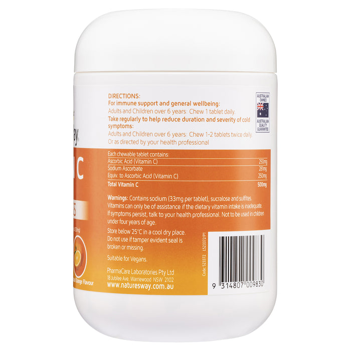 Nature's Way Vitamin C 500mg 500 Tablets