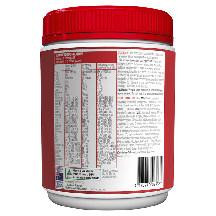 Naturopathica FatBlaster Raspberry Shake 430g