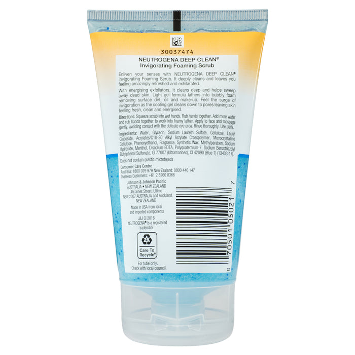 Neutrogena Deep Clean Invigorating Foam Scrub 125mL