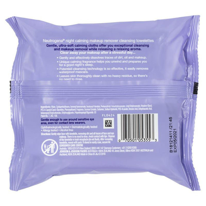 Neutrogena Night Calm Make-Up Remover Wipes 25