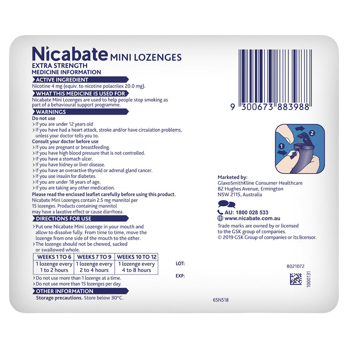 Nicabate Mini Lozenge 4mg 60