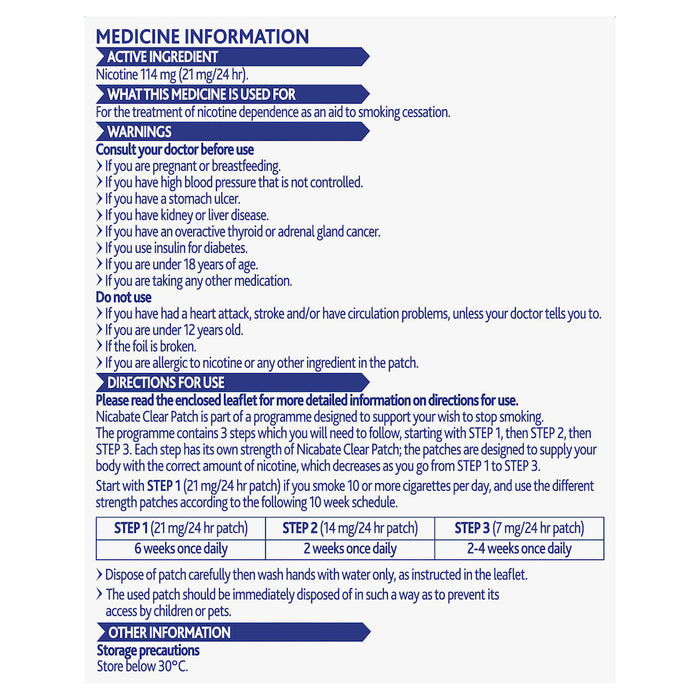 Nicabate Patch Clear 21mg 7